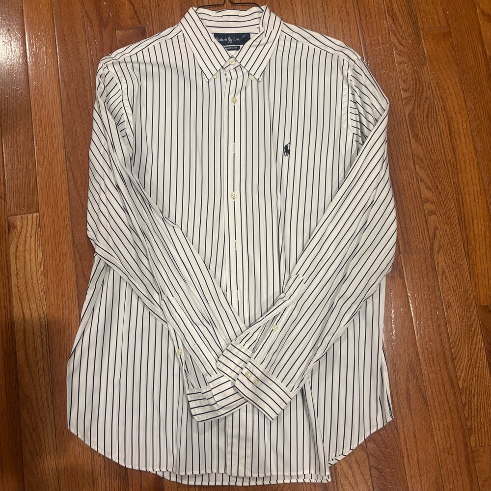Ralph Lauren White and Black Striped Shirt Men’s xl
